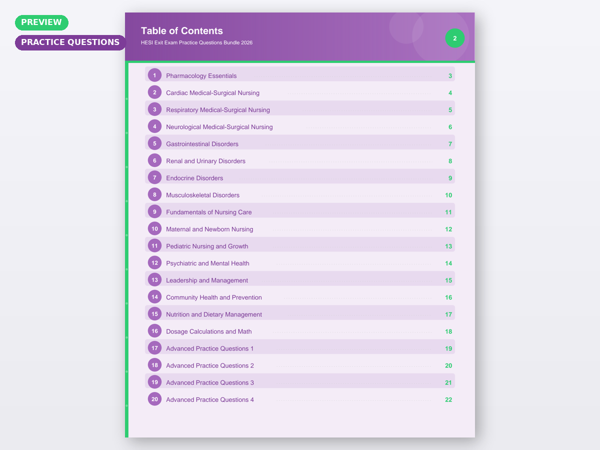 HESI Exit Exam Practice Questions Bundle 2026 - Image 5