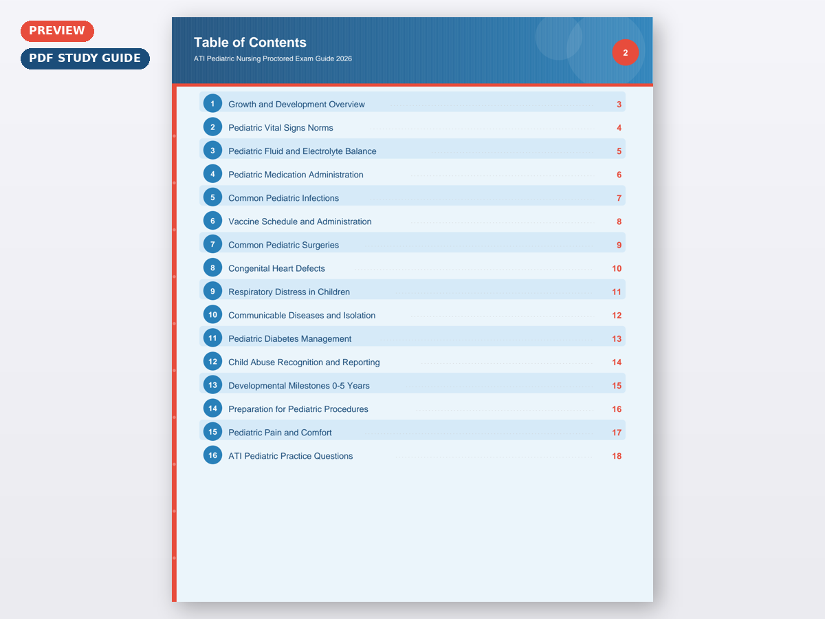 ATI Pediatric Nursing Proctored Exam Guide 2026 - Image 4