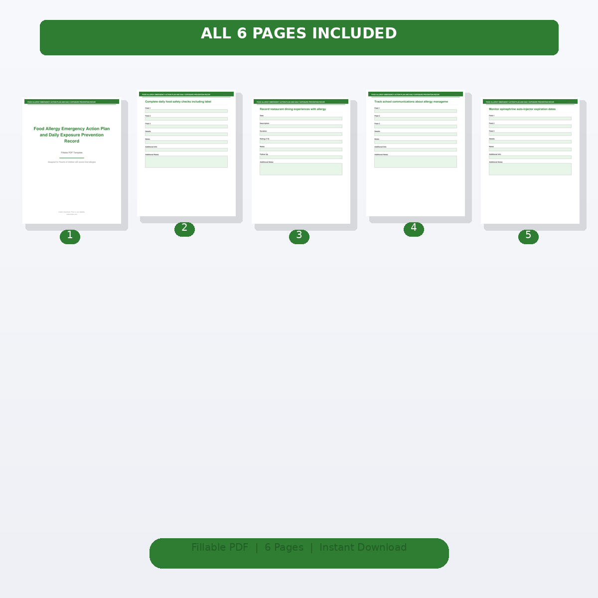 Food Allergy Emergency Action Plan and Daily Exposure Prevention Record