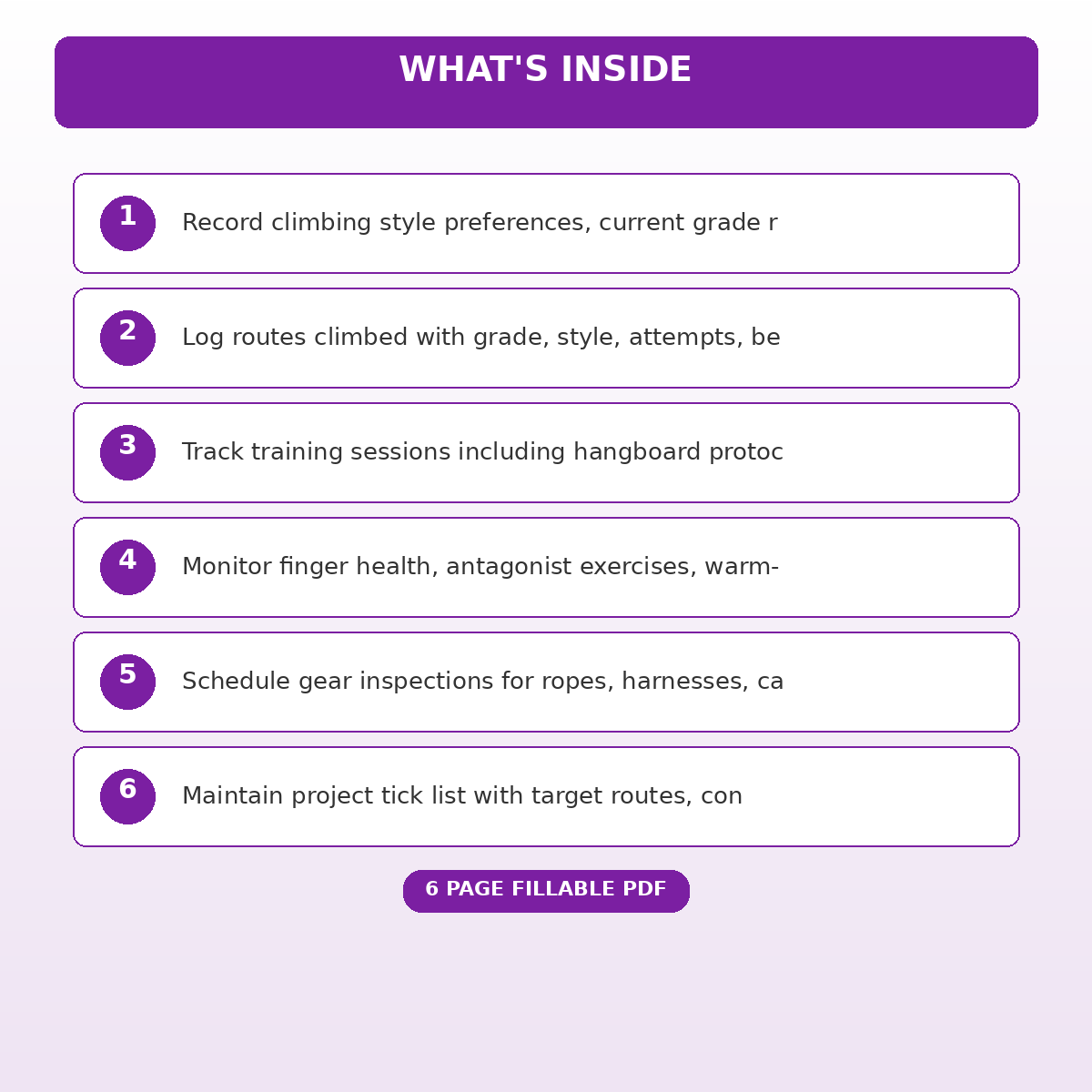 Rock Climbing Route Beta and Training Progression Journal - Image 5