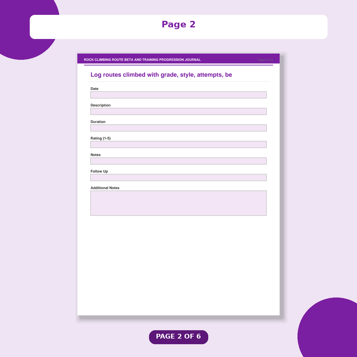 Rock Climbing Route Beta and Training Progression Journal - Image 3