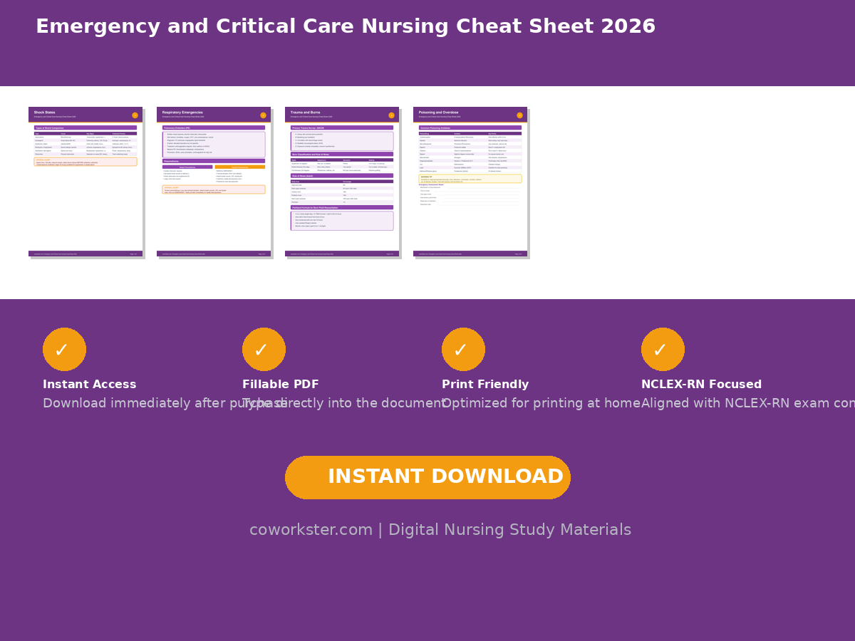 Emergency and Critical Care Nursing Cheat Sheet 2026 - Image 6