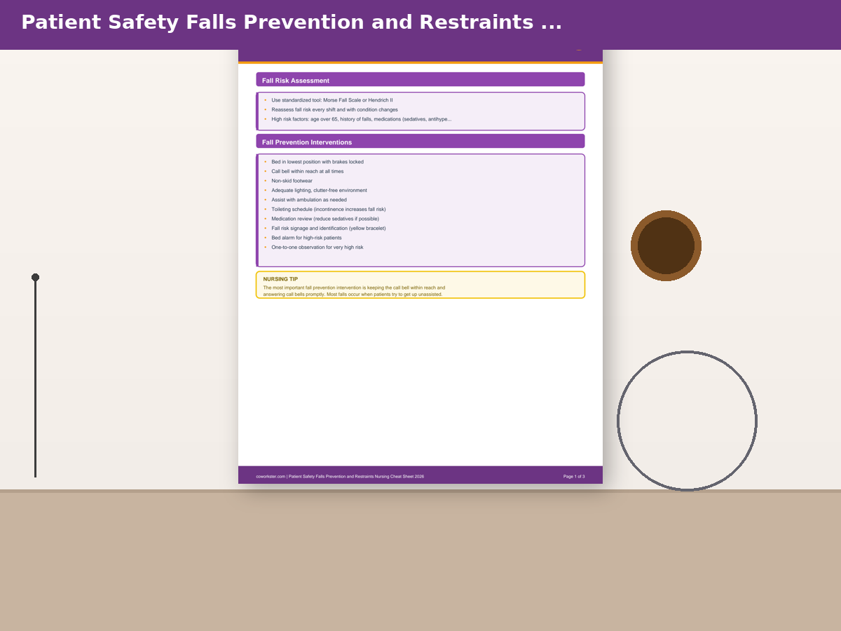 Patient Safety Falls Prevention and Restraints Nursing Cheat Sheet 2026 - Image 6