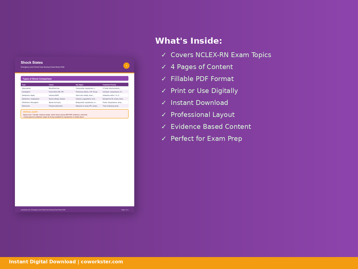 Emergency and Critical Care Nursing Cheat Sheet 2026 - Image 3