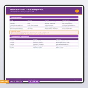 Antibiotic Medications Nursing Cheat Sheet 2026