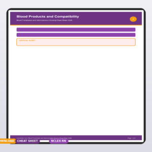 Blood Transfusion and Administration Nursing Cheat Sheet 2026