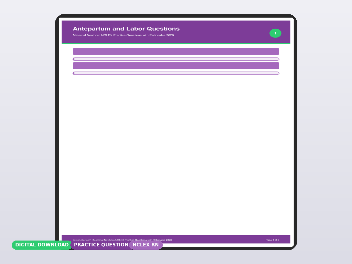 Maternal Newborn NCLEX Practice Questions with Rationales 2026