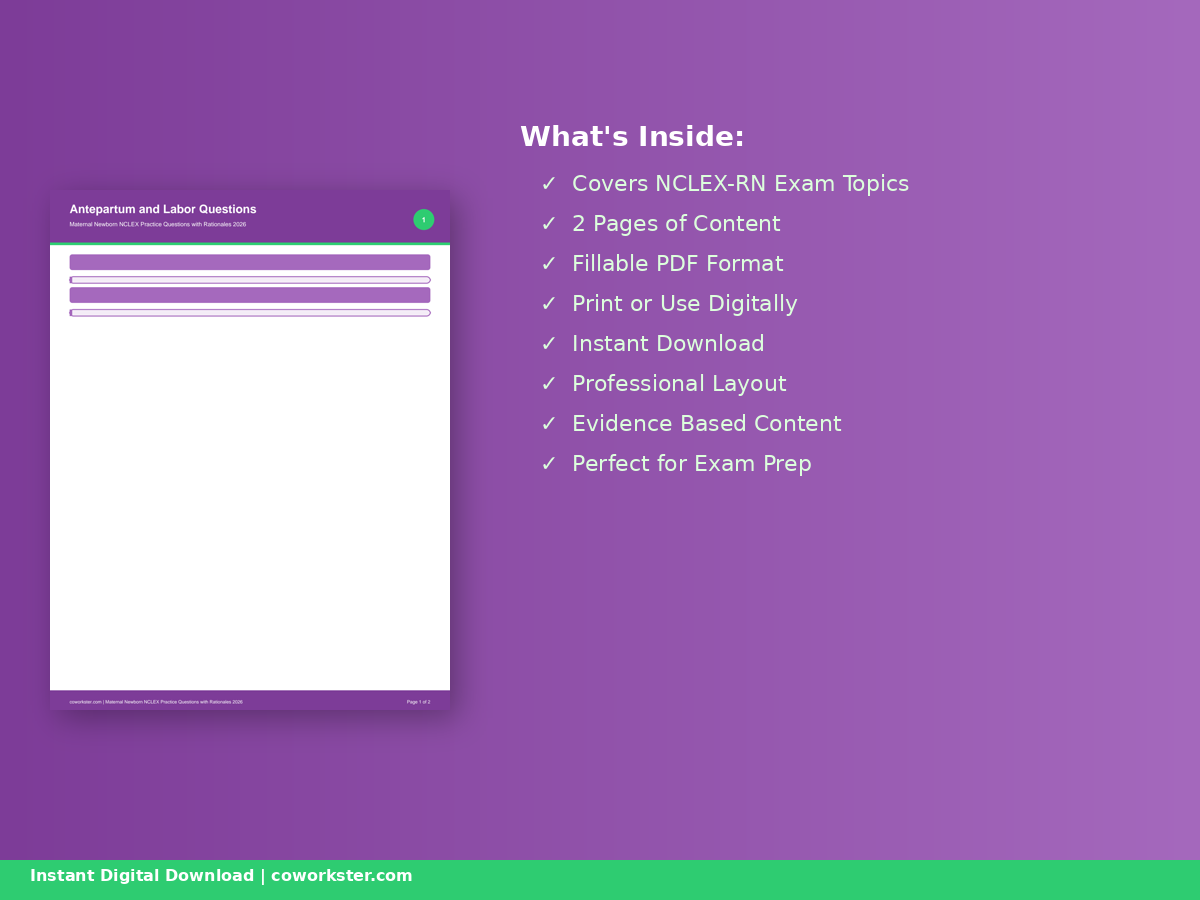 Maternal Newborn NCLEX Practice Questions with Rationales 2026 - Image 3