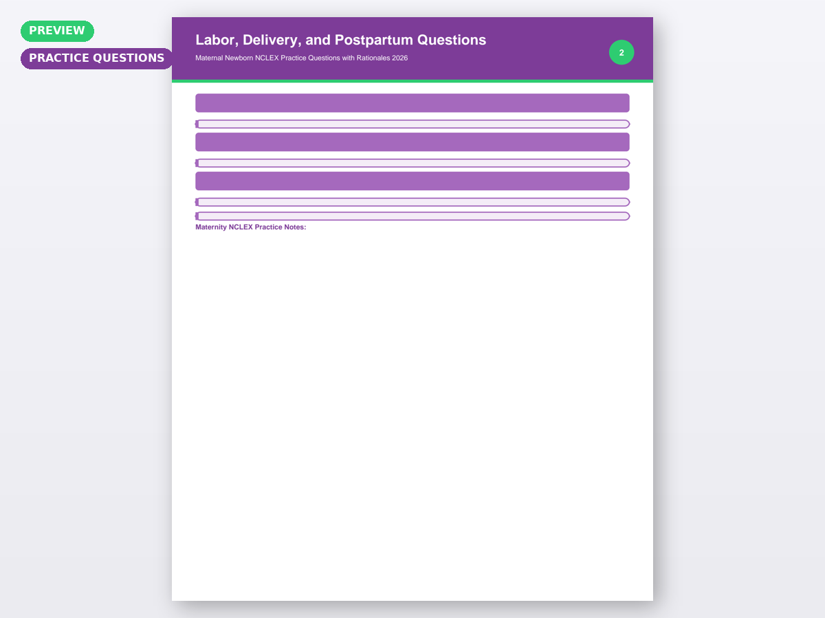 Maternal Newborn NCLEX Practice Questions with Rationales 2026 - Image 4