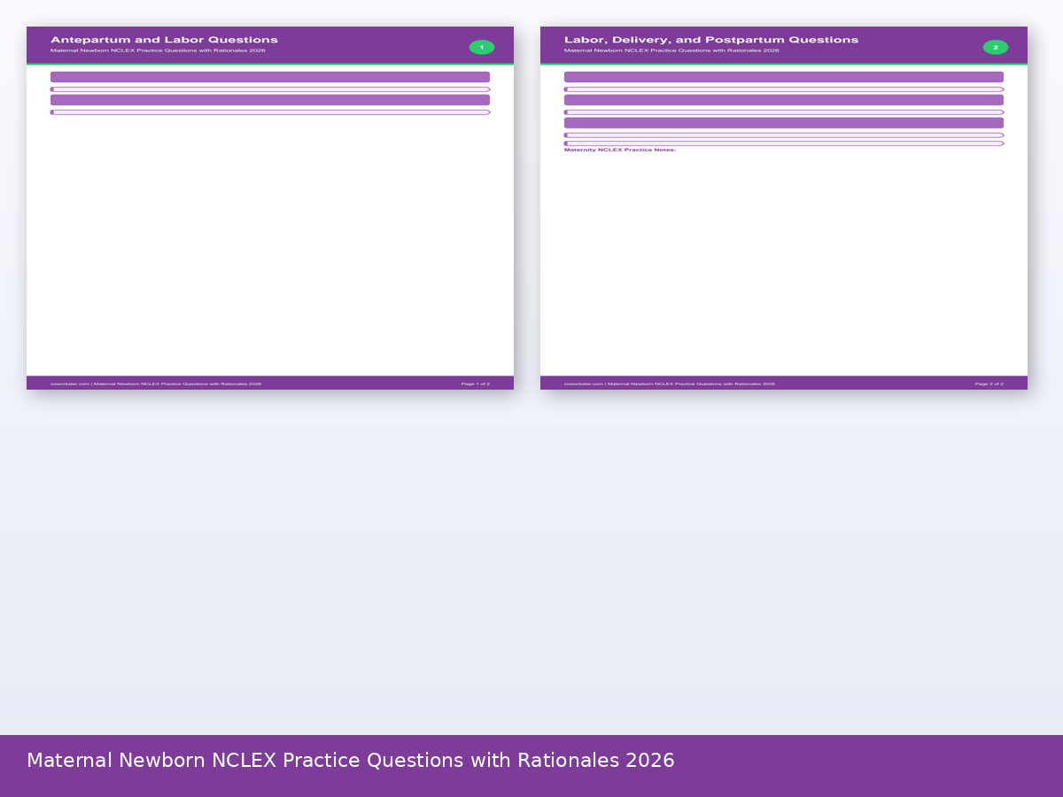 Maternal Newborn NCLEX Practice Questions with Rationales 2026 - Image 2
