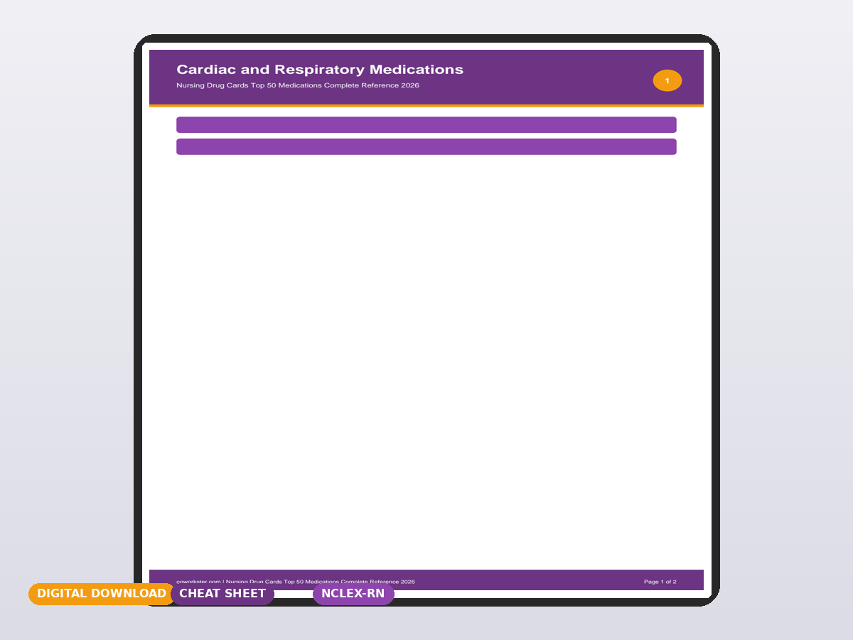 Nursing Drug Cards Top 50 Medications Complete Reference 2026