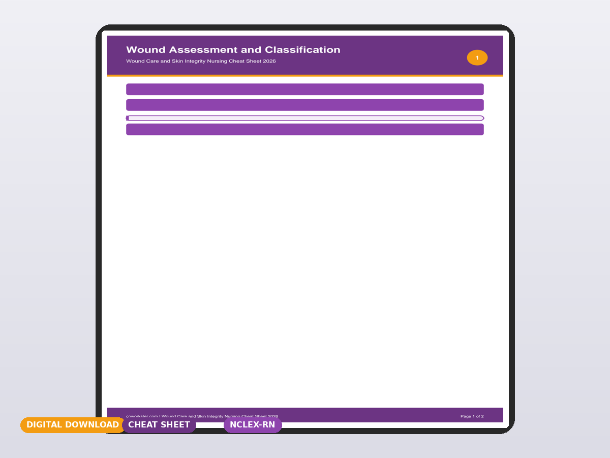 Wound Care and Skin Integrity Nursing Cheat Sheet 2026 - Image 2