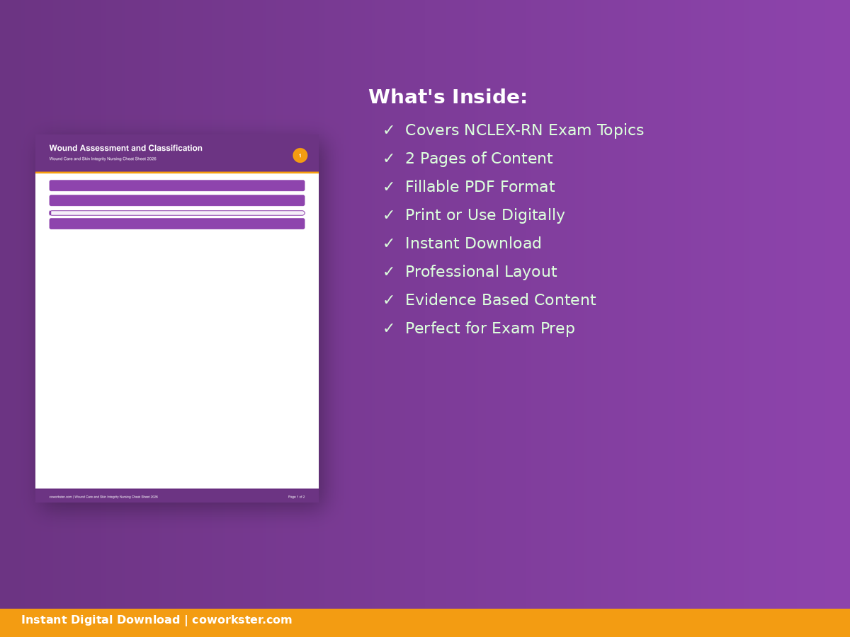 Wound Care and Skin Integrity Nursing Cheat Sheet 2026 - Image 4