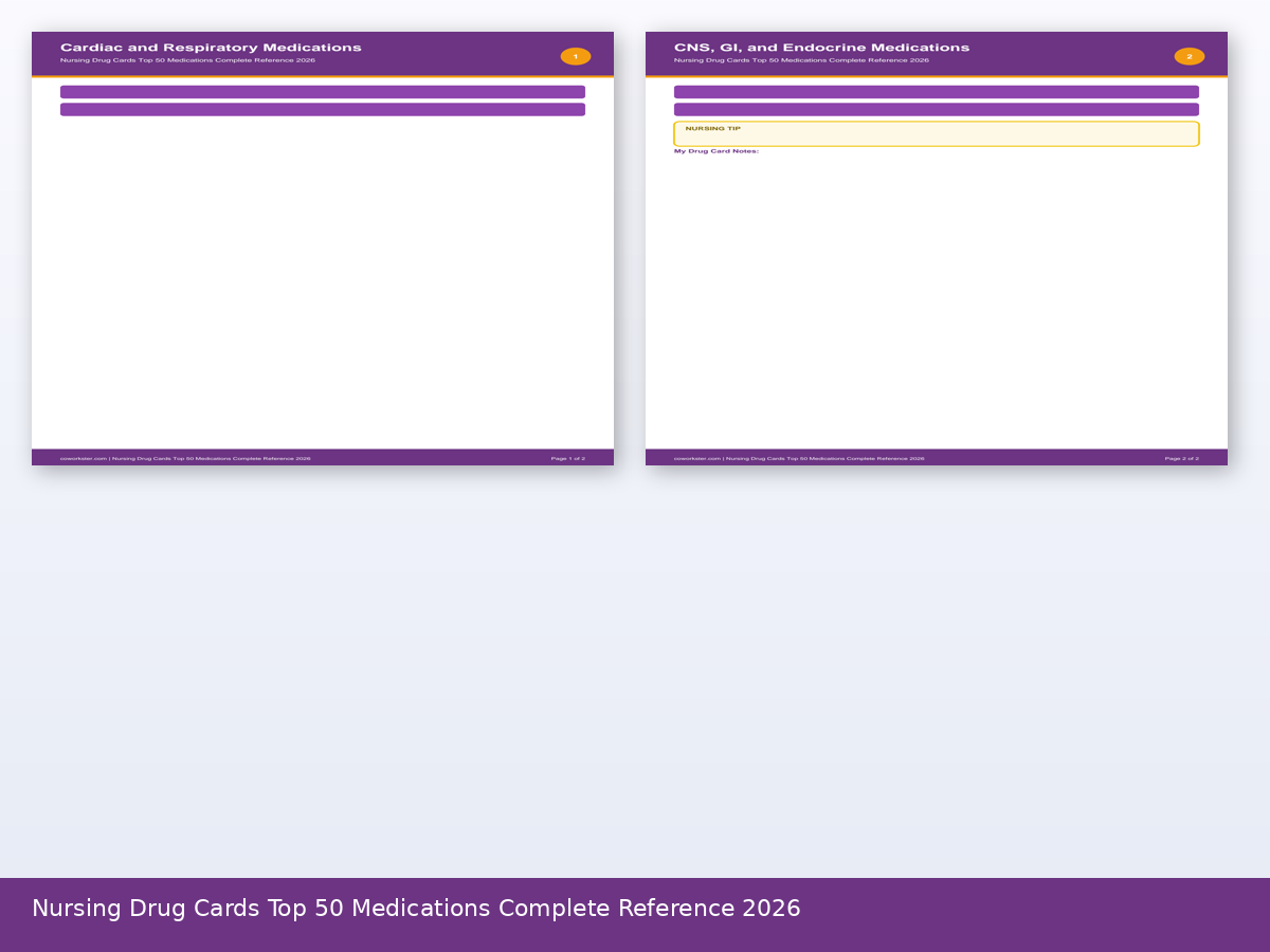 Nursing Drug Cards Top 50 Medications Complete Reference 2026 - Image 2