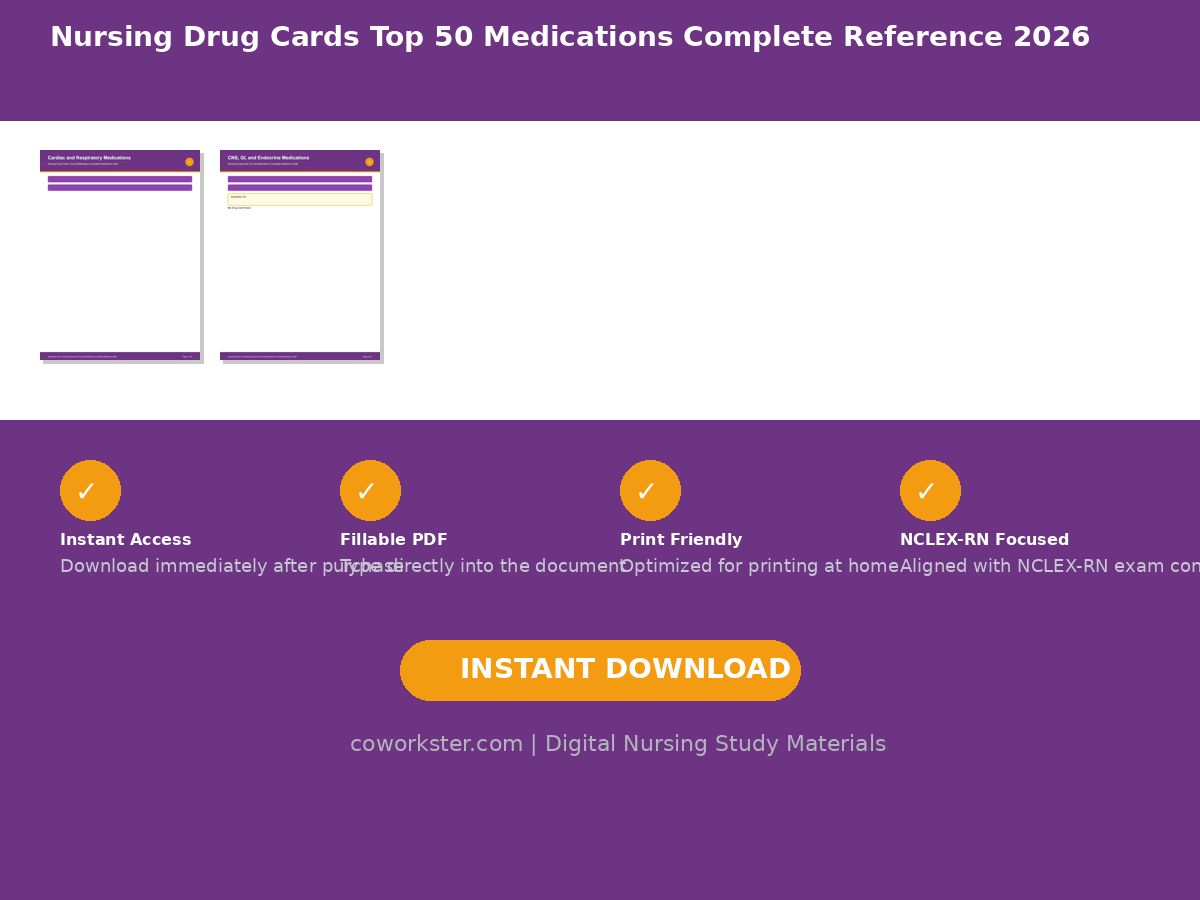 Nursing Drug Cards Top 50 Medications Complete Reference 2026 - Image 6