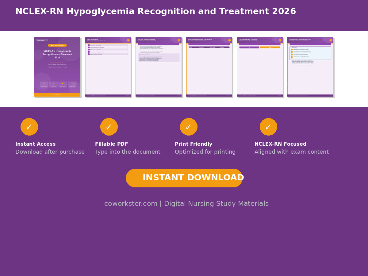 NCLEX-RN Hypoglycemia Recognition and Treatment 2026 - Image 7