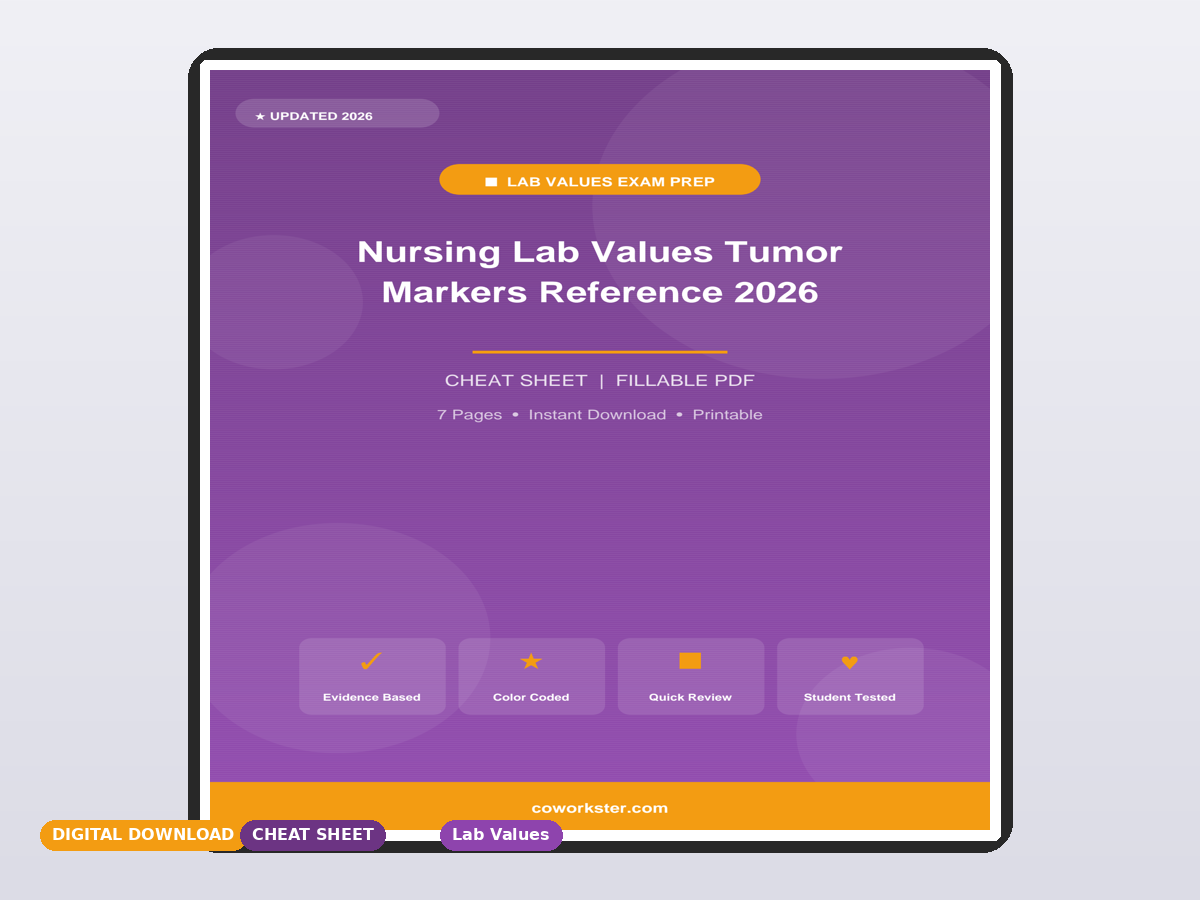 Nursing Lab Values Tumor Markers Reference 2026