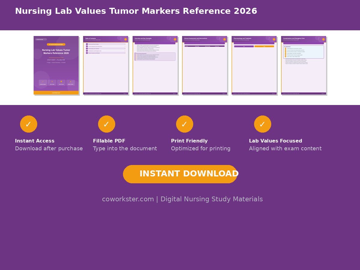 Nursing Lab Values Tumor Markers Reference 2026 - Image 6
