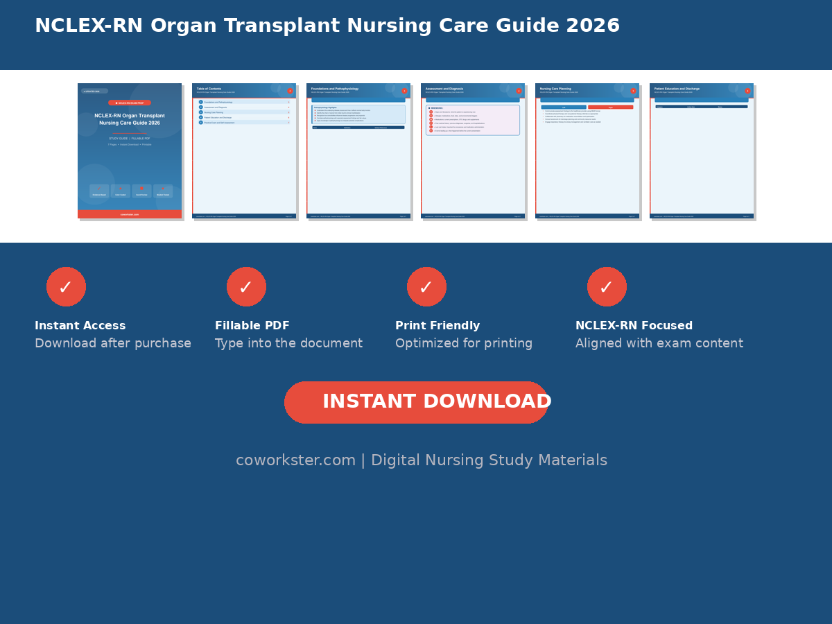 NCLEX-RN Organ Transplant Nursing Care Guide 2026 - Image 6