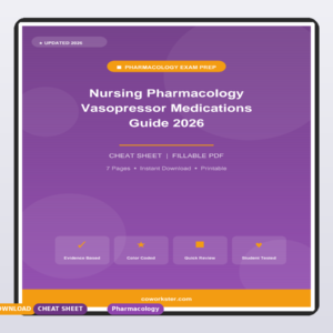 Nursing Pharmacology Vasopressor Medications Guide 2026