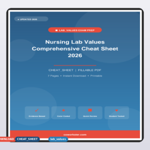 Nursing Lab Values Comprehensive Cheat Sheet 2026