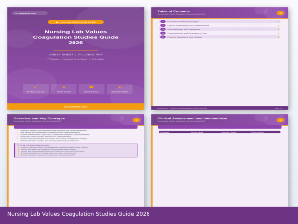 Nursing Lab Values Coagulation Studies Guide 2026 | Lab Values Stud...