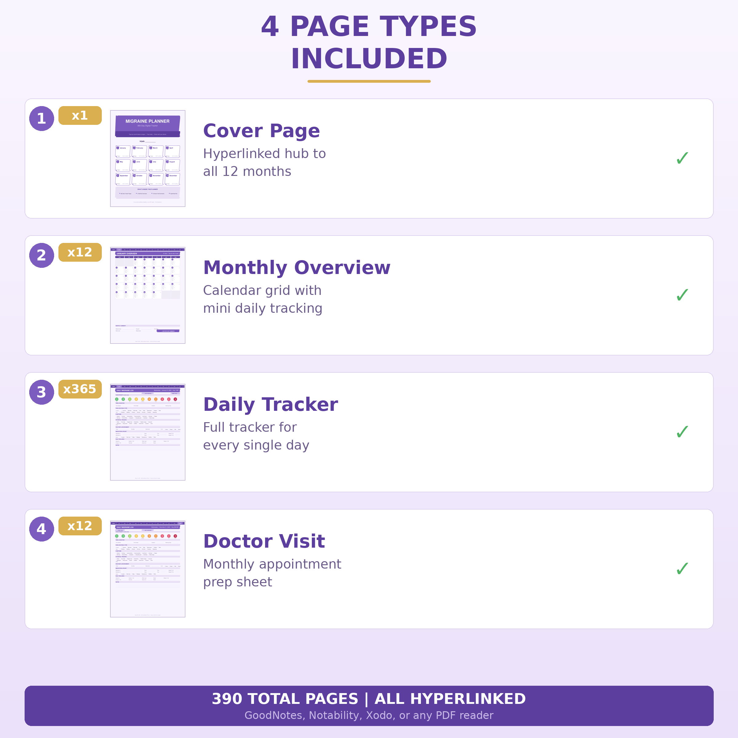 365-Day Migraine & Headache Planner – Digital PDF Tracker with Weather, Triggers & Medication Log - Image 3