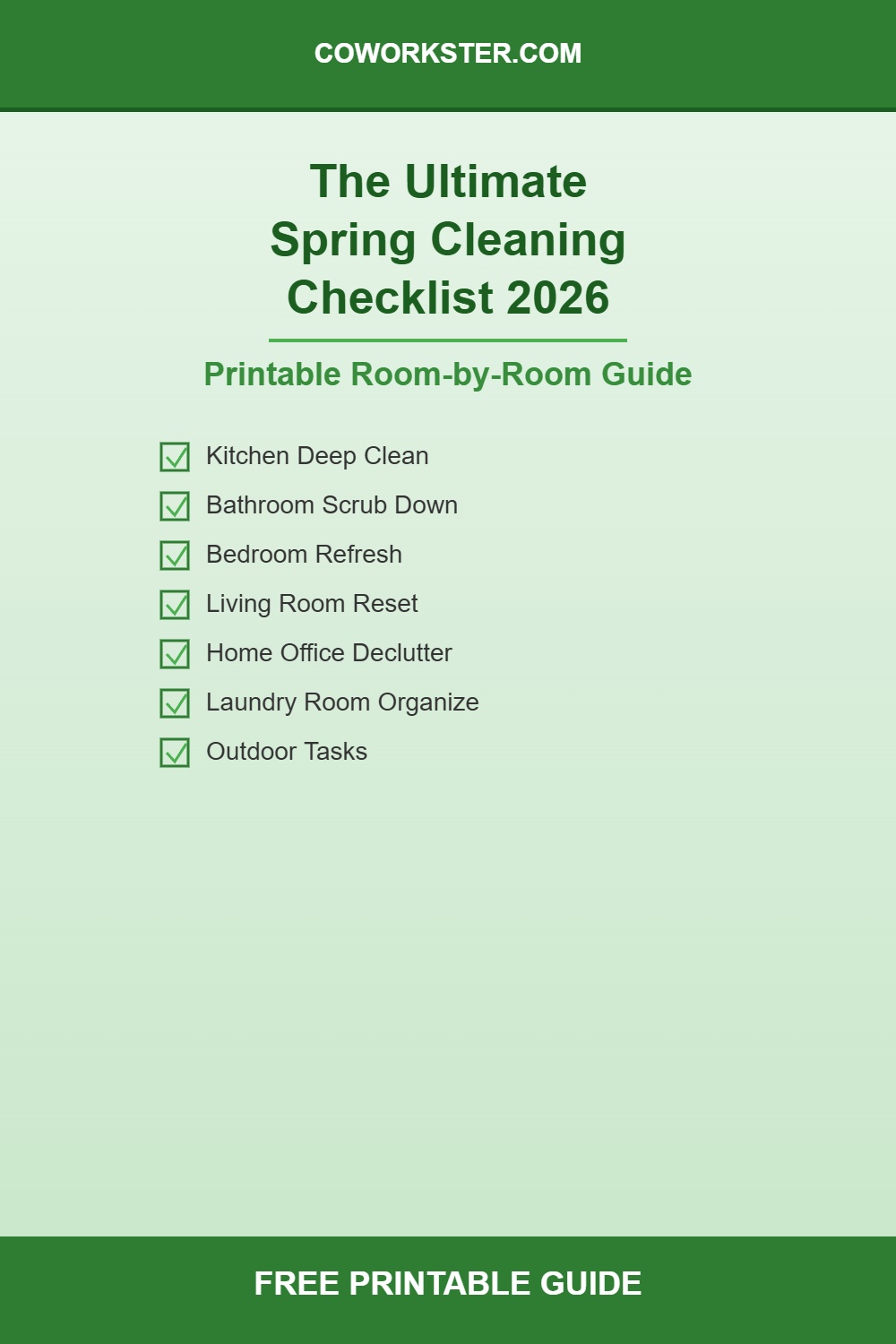 The Ultimate Spring Cleaning Checklist for 2026 (Printable Room-by-Room Guide)