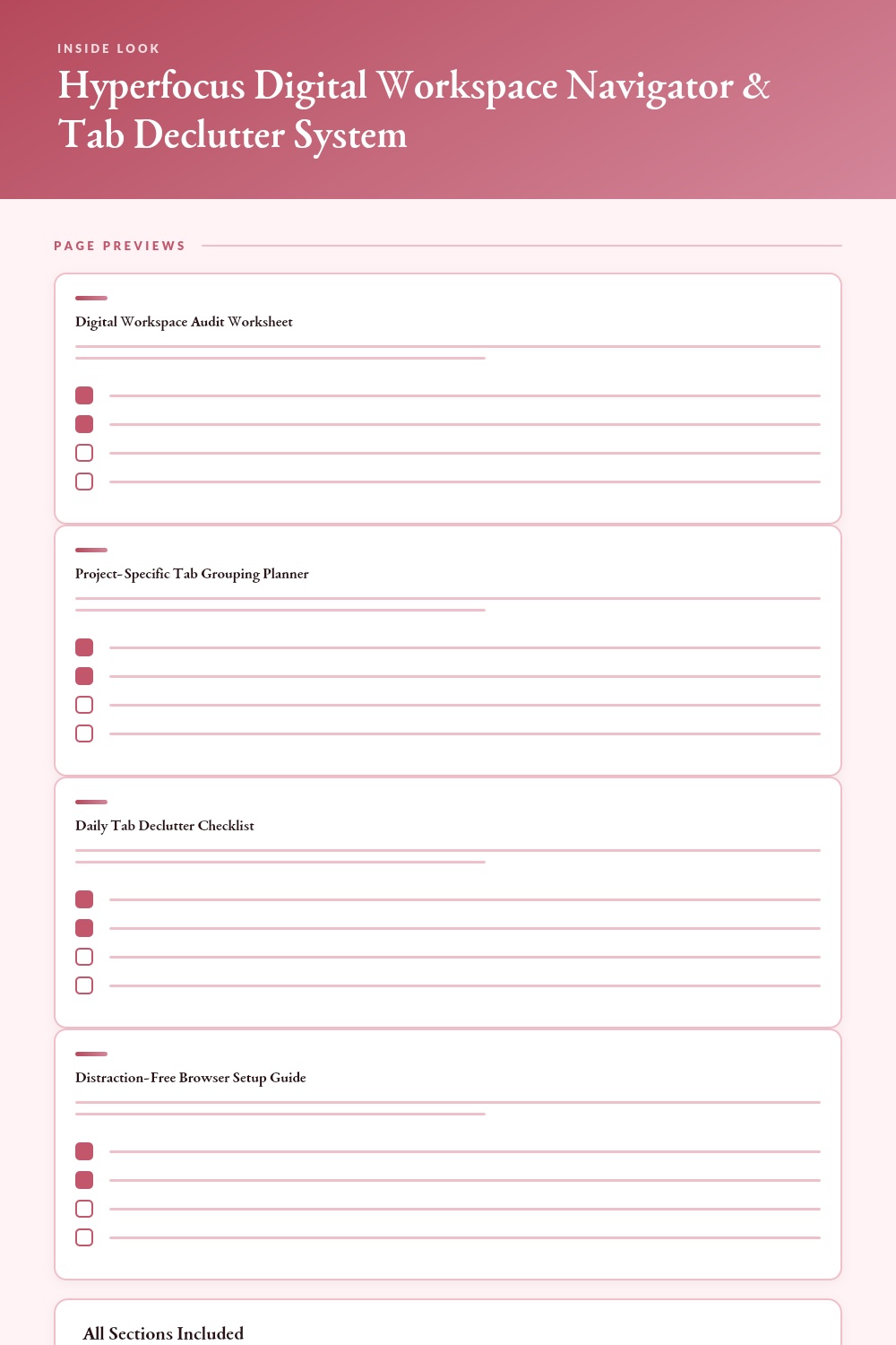 Hyperfocus Digital Workspace Navigator & Tab Declutter System | Productivity Tracker for Students & Professionals - Image 4