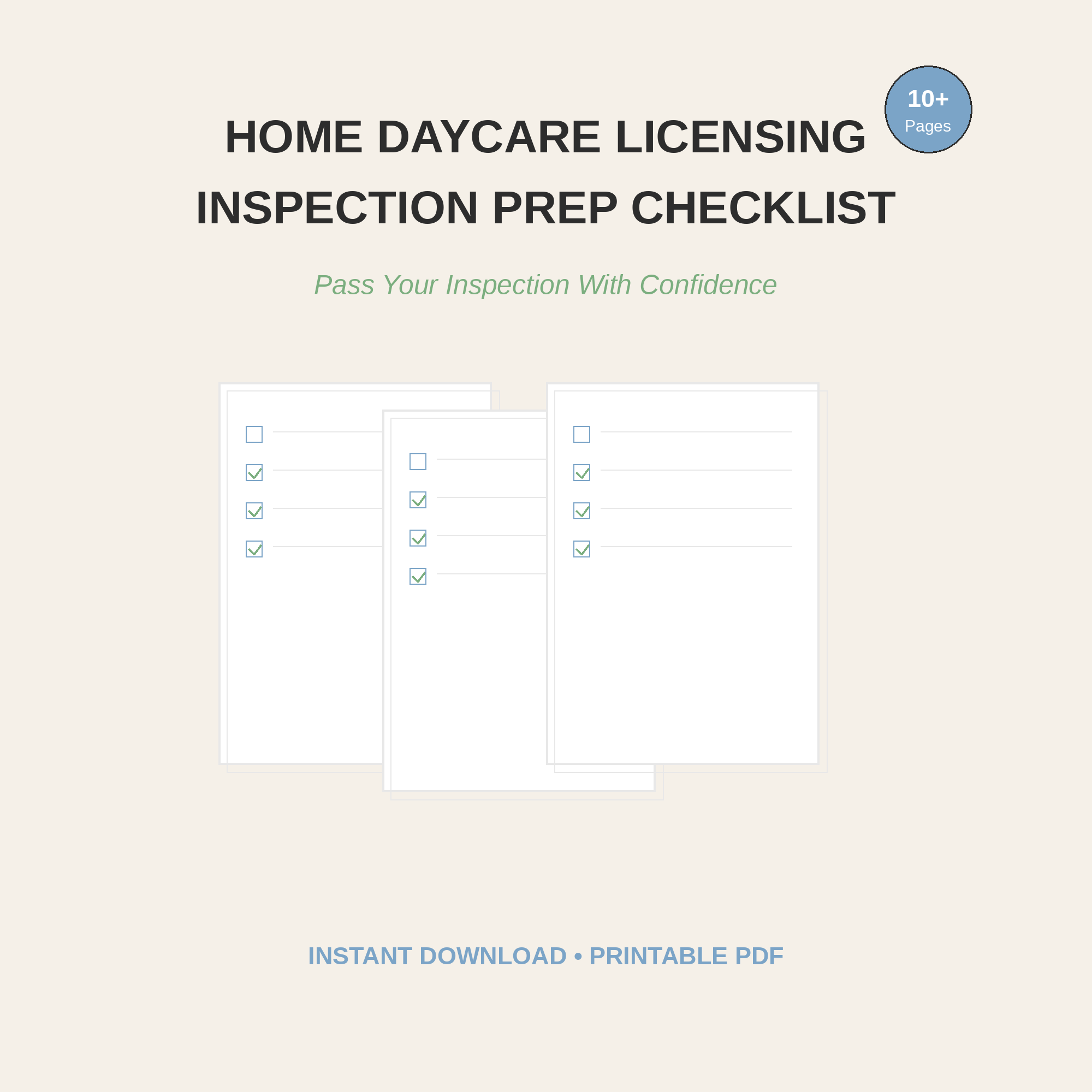 Home Daycare Licensing Inspection Prep Checklist – Printable PDF | Daycare Compliance & Safety Walkthrough Guide